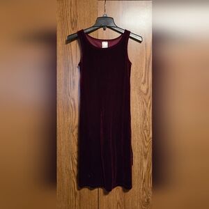 Source Unknown Deep Red Velvet Kids Dress